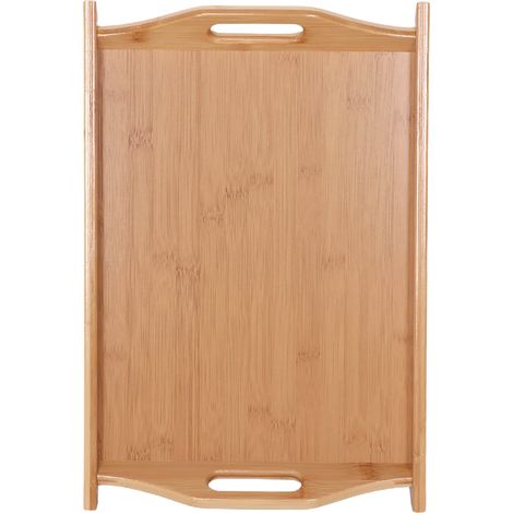Plateau De Service En Bambou Rectangulaire Avec Poignées Pour Thé Café Et Petit Déjeuner À La Maison 1 Pièce (1/5)