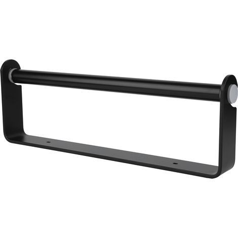Porte-film alimentaire, étagère de rangement pour la cuisine, porte-serviettes, porte-papier toilette, porte-boîte à mouchoirs, noir, fixation murale, 32 cm (1/5)
