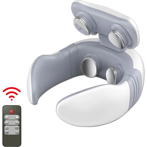 Wiederaufladbares elektrisches Nackenmassagegerät: Elektromagnetische Stimulation (EMS) und transkutane elektrische Nervenstimulation (TENS), Knetmassage und Vibration für die Halswirbelsäule – für Wo