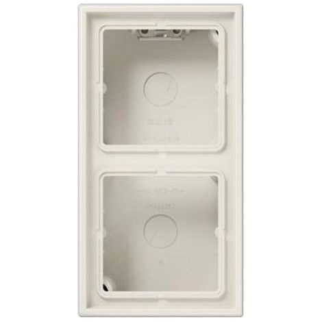 Jung Capuchon apparent 2x, LS CUBE, Duroplast, blanc, montage vertical et horizontal LS 582 A W