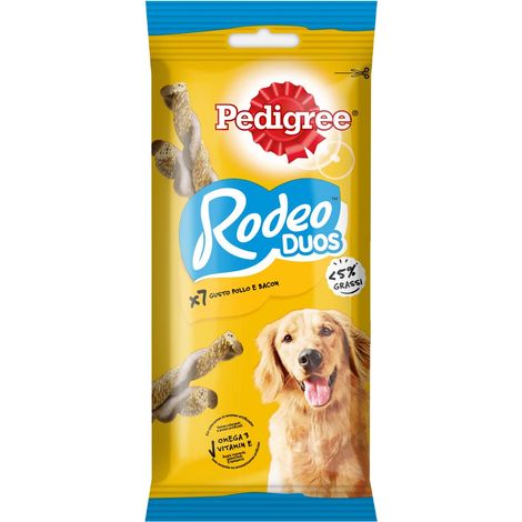 Pedigree Rodeo Ropper, Snack per Cani al gusto Pollo e Bacon, 10 Confezioni da 123 g, 70 stick in totale (1/4)