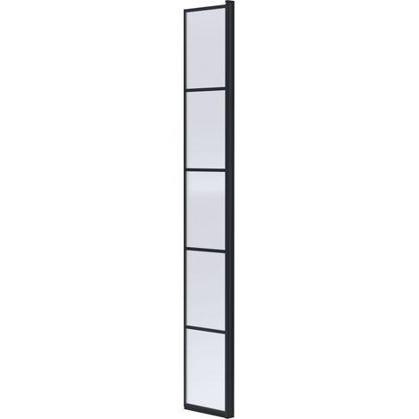 Balterley Werrington Contemporary Bathroom 8mm Glass Framed Wetroom Return Screen, Matt Black, 1950 x 322 x 27mm