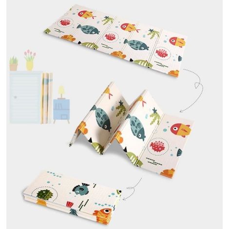 Tapis De Jeu - Double Face - 200x180 Cm - Mousse XPE - Pour Bébé Et Enfant - Intérieur Extérieur - 1 Pièce (1/4)