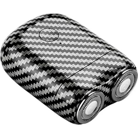 Rasoir électrique (couleur fibre de carbone), double tête flottante, mini rasoir, rasoir de voyage portable pour hommes. (1/5)