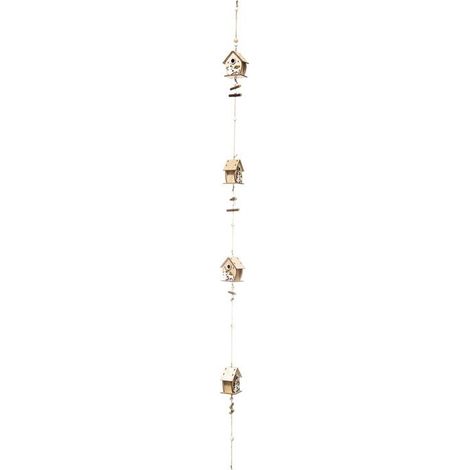 Paris Prix - Guirlande De Noël Maison & Cerf glacé 150cm Naturel (1/2)