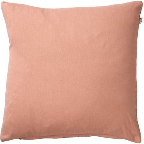 JAMES - Coussin décoratif 45x45 cm - Coton durable - Coloris uni - Argile douce - Rose - Coussin intérieur inclus - Coussins de luxe pour salon et canapé (1/4)