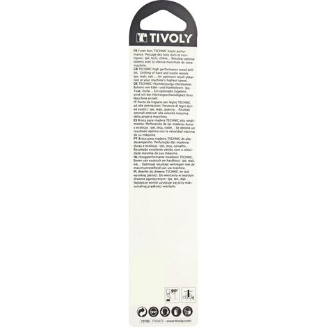 Tivoly • Punta per legno HSS - Affilatura punta Speed ​​- Gambo cilindrico graduato SLR, Ø12mm