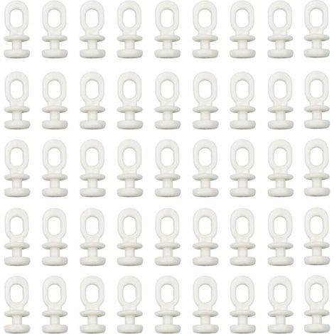 CSPARKV 100 PCS Glisseurs pour Rail à Rideaux Crochet de Tringle à Rideau Coulissant Crochet de Rideau Rail Glisseur pour Rideau de Fenêtre Rideau de Porte et Rideau de Douche (1/5)