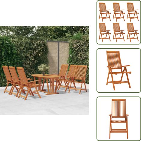 Klappbare Gartenstühle 6 Stk. Massivholz Eukalyptus - Holz Gartenstühle - Eukalyptus Gartenstühle - Klappbarer Gartenstuhl - Gartenmöbel Set - Outdoor Möbel (1/5)