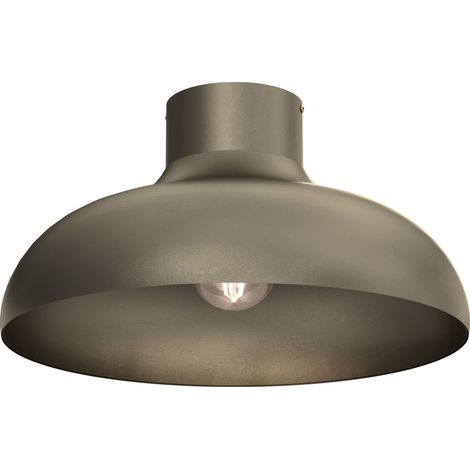 Plafonnier industriel en acier bronze titane 1xE27 15W, style loft (1/2)