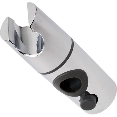 Support de pommeau de douche pour barre de douche de 24 mm, réglable par bouton-poussoir, pivotant à 360° (argenté) (1/5)
