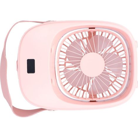 Ventilateur portable électrique avec brumisateur réglable pour intérieur extérieur dortoir rose-KZQ (1/4)