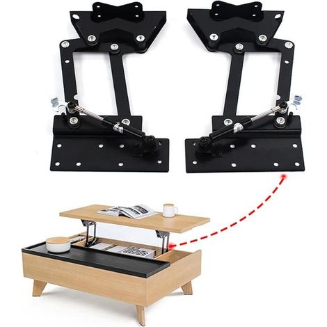 2Pcs Mécanisme de Levage Table Basse - Ressorts de Charnière Rehausseurs de Meuble DIY 290mm