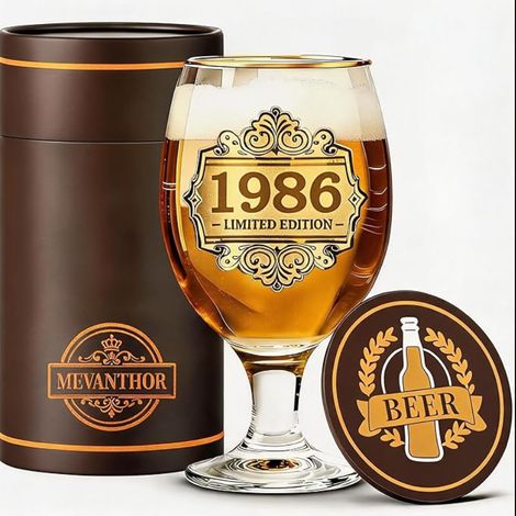 Verre à Bière Cadeau Anniversaire 40 Ans - Édition Limitée 1986 - Idée Cadeau Originale pour Homme, Papa, Mari, Ami (1/5)