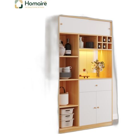 Buffet blanc en tissu 115 x 35 x 180 cm HOMAIRE (1/5)