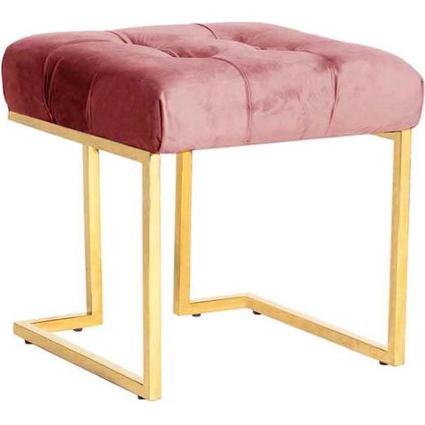 Tabouret Design en Velours "Rare" 48cm Rose (1/5)