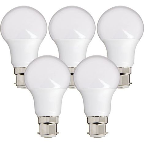Lot de 5 ampoules LED culot B22, conso. 9W (équivalent 60W), 806 lumens, blanc neutre - PACK5EB806GCW (1/5)