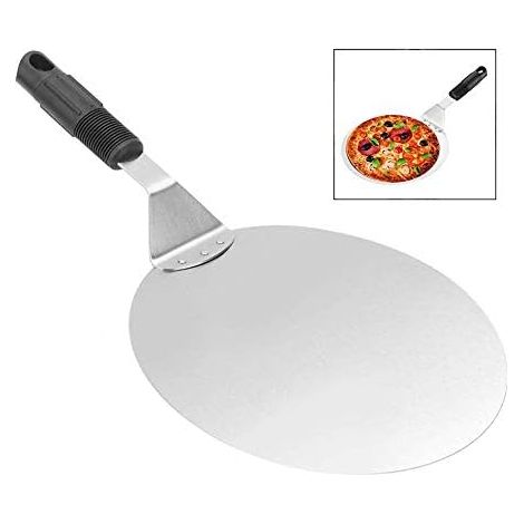 Pala per pizza rotonda in acciaio inox, utensili per grigliare (1/4)