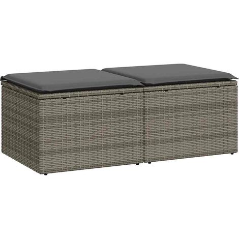 Maison Exclusive - 2-tlg. Garten-Sofagarnitur mit Kissen Grau Pol (1/5)