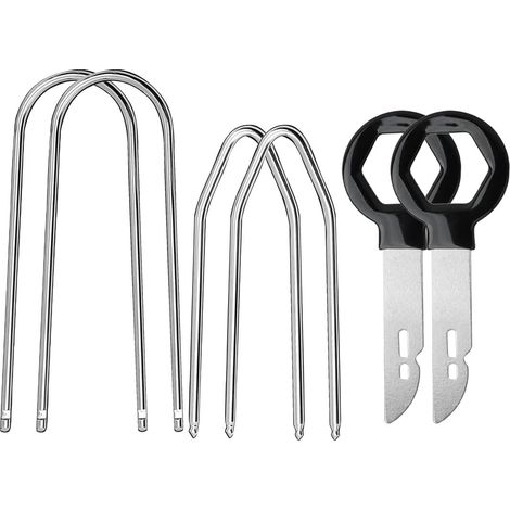 6 Pcs Cle extraction autoradio, Outils pour demontage autoradio, Outil de déverrouillage d'autoradio, Adaptateur pour Voiture/Auto, Voiture Compatible d'origine Adaptateur Demontage (1/5)