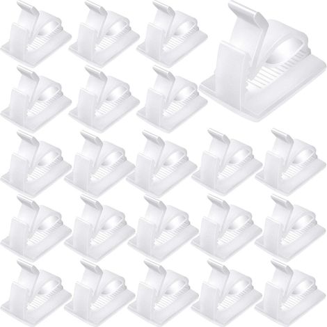 120 Pièces Clips de Câble Extérieurs Clips de Gestion de Câbles Adhésifs Clips de Fil Collant Support de Fil Organisateurs de Crochets de Câbles pour Maison Lumineuse Suspendue Fée Noël(M, Blanc) (1/5)