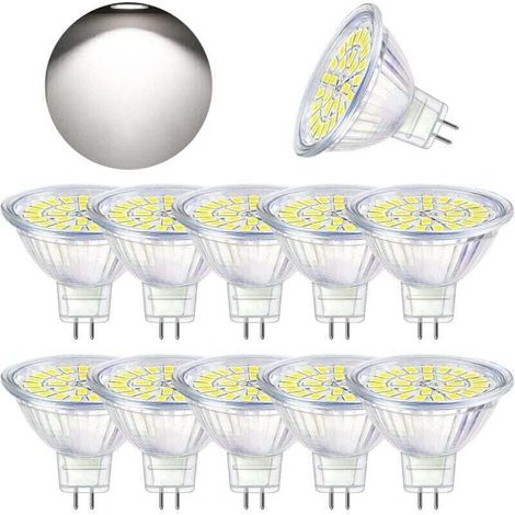 GU5.3 LED-Lampe, Kaltweiß 6000K, MR16 LED 12V 5W, entspricht 50W Halogen, nicht dimmbare LED-Spotlampen, 10er-Packung (1/4)