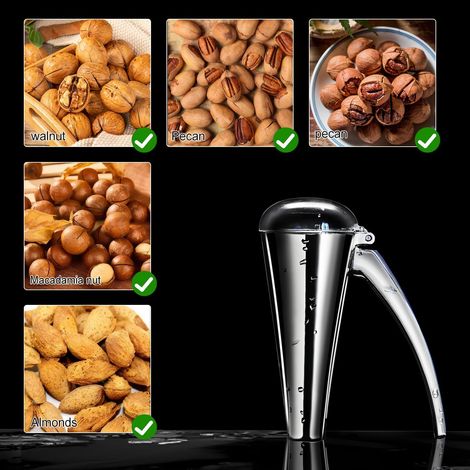 Casse Noix, Casse-Noisettes avec récipient, Ouverture de la Coquille d'une Seule Main, Prise en Main Confortable pour Noix de Pécan, Noisettes, Amandes, sans Risque de Renversement (1/5)