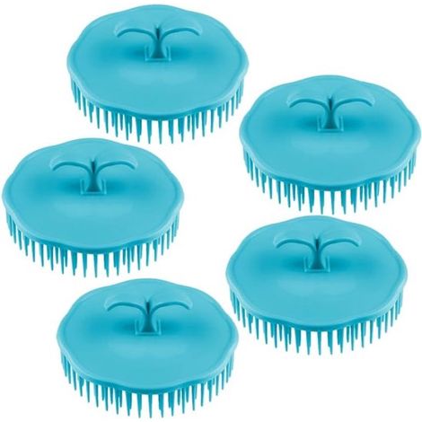 Juego de 5 cepillos para champú de mascotas，cepillo redondo para masaje del cuero cabelludo，apto para toda la familia (1/5)