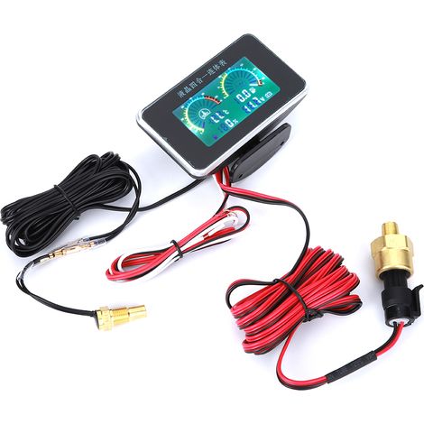 Voltmètre numérique LCD 4 en 1 pour voiture, 9 V-36 V CC, jauge à carburant, thermomètre d'eau, manomètre d'huile (1/5)