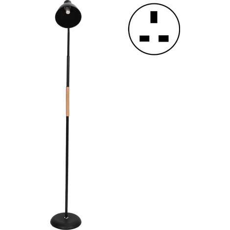 Lampadaire sur pied LED E27 tricolore pour salon, chambre et chevet, éclairage domestique 220V avec prise UK.