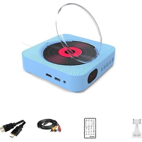 Lecteur audio multifonction VCD/CD/DVD avec haut-parleur Bluetooth, radio FM, fixation murale, prise AUX et télécommande (UE) A (1/5)