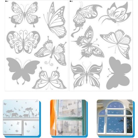 Set di 12 adesivi anti-collisione a forma di farfalla per finestre - adesivi anti-collisione trasparenti - impediscono a farfalle e uccelli di urtare contro le finestre - decorazione per finestre (1/5)