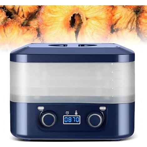 Déshydrateur Alimentaire à 5 Niveaux, séchoir à Fruits, Machine de séchage de Viande, contrôle de température réglable de 30 à 70 °C, avec minuterie d'affichage LCD, minuterie de 48 Heures Blue (1/5)