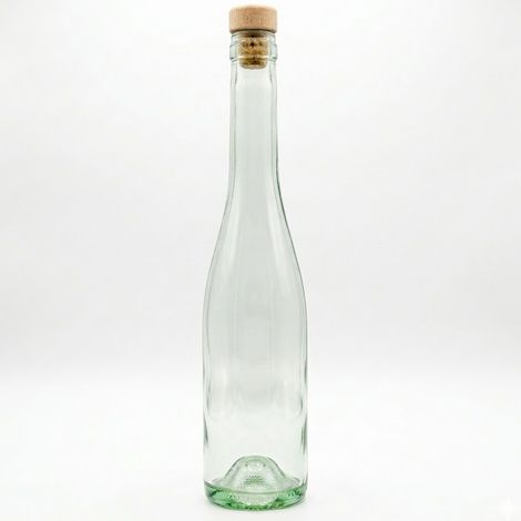 Bottiglia in vetro liscia 375 ml con tappo per profumi liquori limoncello decorazioni decoupage bomboniera bottigline olio sali minerali collezione fiaschetta stretta e lunga