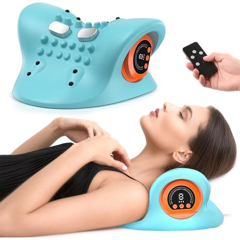 Masseur dos et Cervical,Appareil de Massage Shiatsu Électrique, Massage du Cou à Température Constante,Cadeaux Pour Maman, Papa, Femmes et Hommes (bleu) (1/5)
