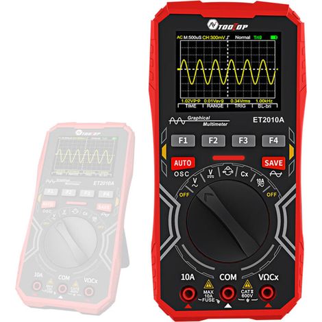 Jeffergarden Oscilloscope 2 en 1 multimètre à affichage numérique, Oscopemètre portatif 1 MHz Bande passante 2,5 Msps Taux d'échantillonnage Fonction de stockage de données pour le bricolage et les te (1/5)