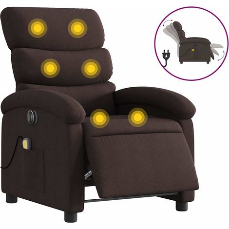 Maison Exclusive - Massagesessel Elektrisch Dunkelbraun Stoff