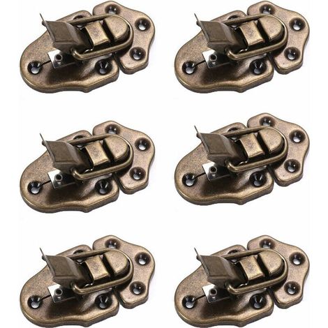 Bronzeschnallen-Sets – Antik-Imitation – Für Werkzeugkasten – 4 x 6,8 cm, 6 Stück (1/5)