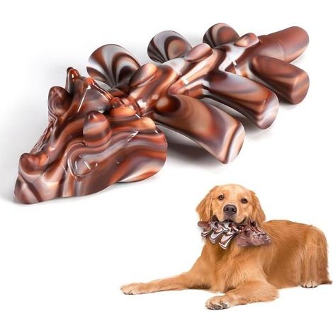 Jouets à mâcher pour Chiens agressifs, Jouets indestructibles pour Chiens de Taille Moyenne et Grande - Saveur de bœuf Durable (1/5)