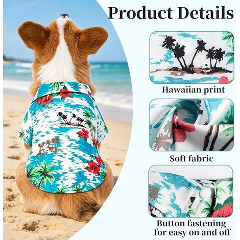 Chemise pour Chien, T Shirt Chiens, Hawaii Chemises pour Chiens, Vêtement Chien Polo pour Chats Chiens Plage Mer (1/2)