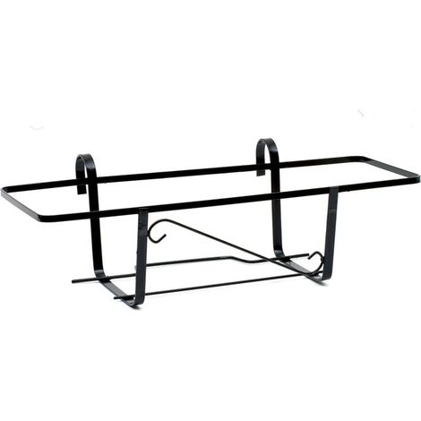 fioriera da balcone in ferro battuto mod Napoli 40 cm nero esterno vasi (1/4)