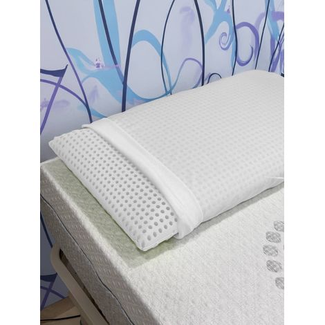 Talamo Italia Pillow for bed, 100% Made in Italy, Ergonomic "soap" pillow in perforated Memory Foam, Hypoallergenic and Breathable, 70x39xh10 cm, con embalaje reforzado (1/5)