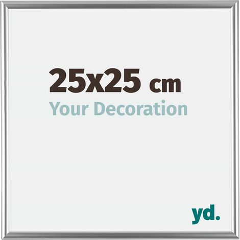 yd. - Cadre photo 25x25 - Argent - Plastique - Bordeaux