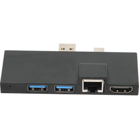 6-in-1 Docking Station for Surface - Aluminum USB 3.0 Hub, 4K, 5 Gbps, Fast Swap Card Reader, Windows XP Compatible, Black (1/5)