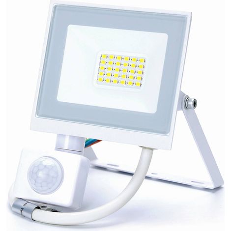 Faro proiettore Led Slim 20W Bianco da esterno IP65 Bianco neutro 4000K con sensore crepuscolare e di movimento Aigostar (1/5)