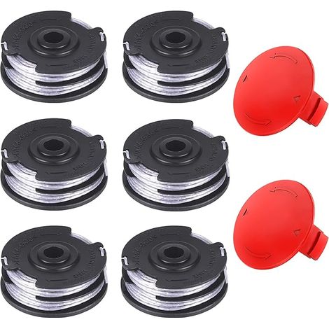 Bobines nylon Ø1.65mm 6.1m pour coupe-bordures BOSCH, compatibles ART 24-36, AdvancedGrassCut36, ART24+/27+/30+, lot de 6 fils + 2 embouts, accessoires tondeuse filaire (1/5)