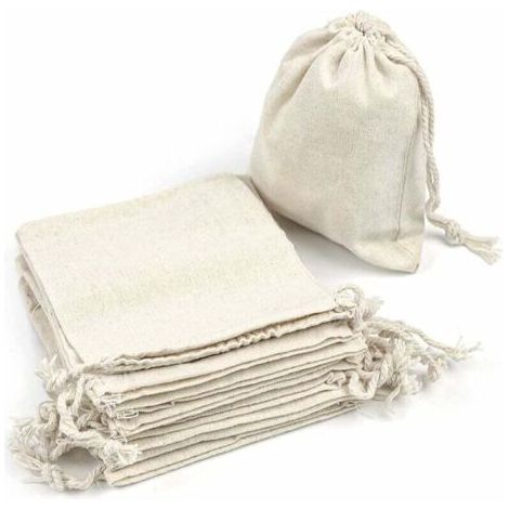 Lot de 50 sacs en coton avec cordon réglable, sac cadeau, sacs en tissu pour travaux manuels, sac en tissu pour matériel de peinture, sac d'anniversaire (1/5)