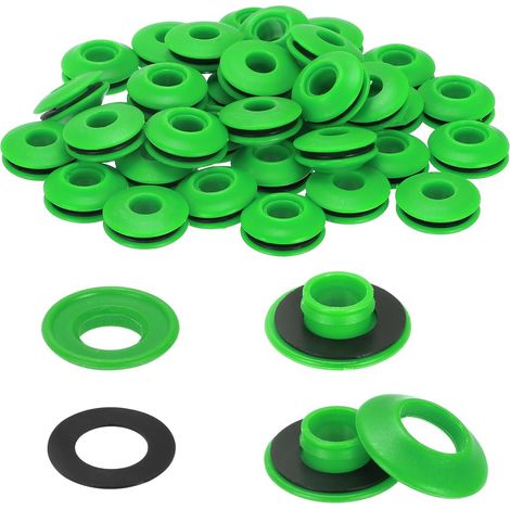 Ensemble de 36 œillets pneumatiques en Plastique pour bâches Vert (1/5)
