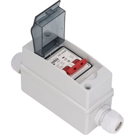 Disyuntor Miniatura DC 2P, Disyuntor PV 1000V 32A con Tapa Transparente Impermeable IP65 (1/5)