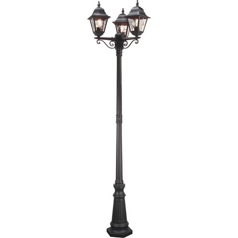 Außenleuchte Kandelaber Stehleuchte Säule Pfosten Wegeleuchte H 227 cm 3 Flammig